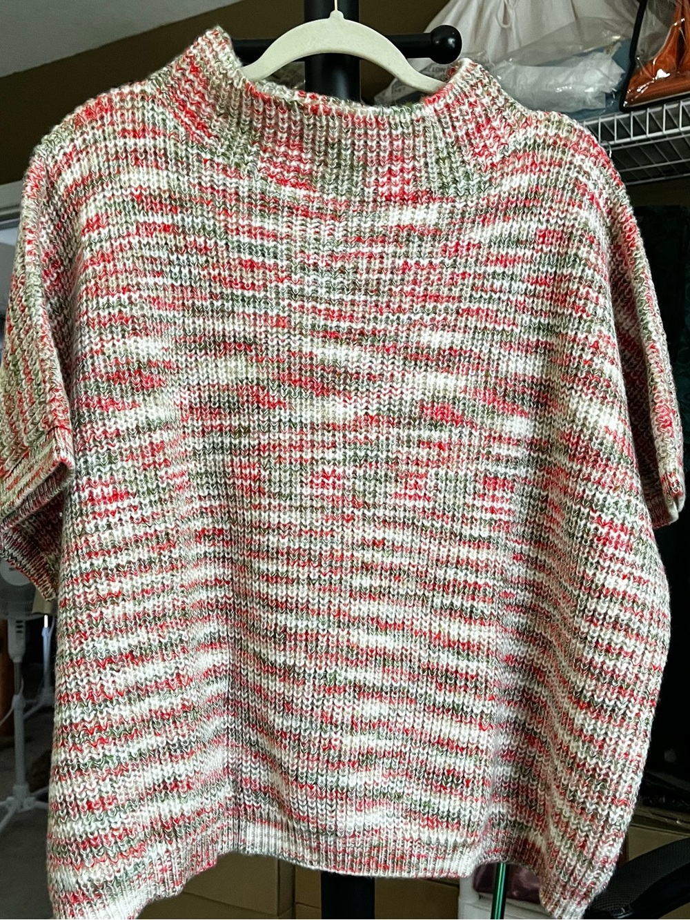NWOT White Birch Plus Size Space Dye Mock Neck Short Sleeve Sweater Size 3X